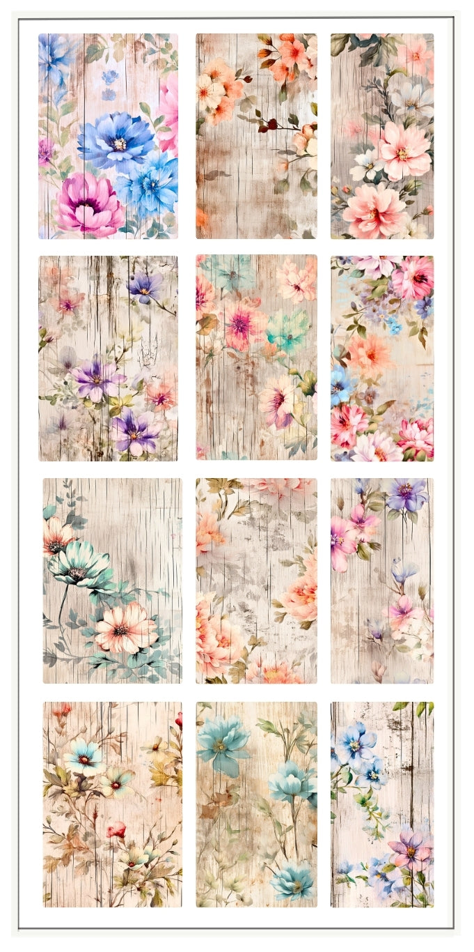 FLOWERS ON WOOD